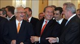 Ο υπουργός Οικονομίας και Οικονομικών Γιώργος Αλογοσκούφης, ο υπουργός Υγείας Δημήτρης Αβραμόπουλος ...
