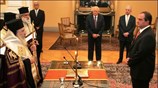 Ο πρωθυπουργός Κώστας Καραμανλής ορκίστηκε κατά την τελετή ορκωμοσίας της νέας κυβέρνησης ...
