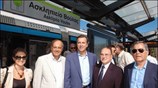 Ο υπουργός Μεταφορών και Επικοινωνιών Μιχάλης Λιάπης παρέστη στο πρώτο δοκιμαστικό δρομολόγιο ...