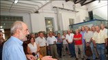 Ο πρόεδρος του ΣΥΡΙΖΑ Αλέκος Αλαβάνος μίλησε σήμερα στους εργαζόμενους στον ΗΣΑΠ ...