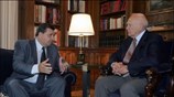 Ο Πρόεδρος της Δημοκρατίας Κάρολος Παπούλιας, συναντήθηκε με τον πρόεδρο του ΛΑΟΣ ...