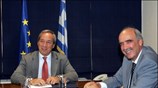 Ο υπουργός Οικονομίας και Οικονομικών Γιώργος Αλογοσκούφης συναντήθηκε σήμερα με τον υπουργό ...