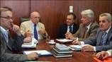 Ο υπουργός ΠΕΧΩΔΕ Γιώργος Σουφλιάς συνομιλεί με δημάρχους της περιοχής της Πάρνηθας, ...