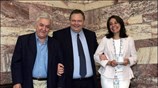 Οι βουλευτές του ΠΑΣΟΚ, Αλέκος Παπαδόπουλος, Ευάγγελος Βενιζέλος και Μαρία Δαμανάκη, στην ...