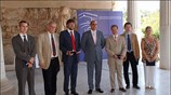 Ο υπουργός Πολιτισμού Γιώργος Βουλγαράκης (Κ) παρέστη στην τιμητική εκδήλωση που έγινε ...