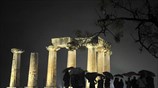 Εγκαίνια ηλεκτροφωτισμού του ναού του Απόλλωνα στην Αρχαία Κόρινθο