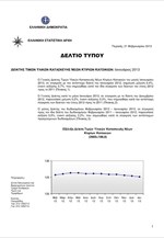 ΕΛΣΤΑΤ: Δείκτης Τιμών Υλικών Κατασκευής Νέων κτιρίων - κατοικιών (Ιανουάριος 2013)
