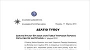 ΕΛΣΤΑΤ: Δείκτης Κύκλου Εργασιών στον Τομέα Τουρισμού (Δ Τρίμηνο 2012)