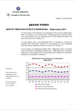 ΕΛΣΤΑΤ: Δείκτης τιμών Εισαγωγών στη Βιομηχανία (Φεβρουάριος 2013)