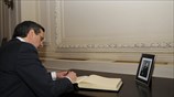 Το βιβλίο συλληπητηρίων για την Μ. Θάτσερ υπέγραψε ο πρωθυπουργός Αντ. Σαμαράς