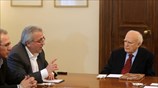 Συνάντηση του Προέδρου της Δημοκρατίας Κ. Παπούλια με τον πρόεδρο της ΓΣΕΕ Γ. Παναγόπουλο