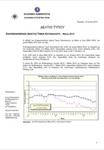 Εναρμονισμένος Δείκτης Τιμών καταναλωτή - Μάιος 2013