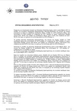 ΕΛΣΤΑΤ: Νόμιμη Οικοδομική Δραστηριότητα (Μάρτιος 2013)