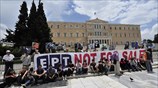 Διαμαρτυρία υπαλλήλων της ΕΡΤ στο Σύνταγμα