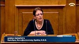 Βουλή: Ομιλία της Αλ. Παπαρήγα για τους πρώην βουλευτές της ΕΔΑ Γ. Λαμπράκη και Γ. Τσαρουχά