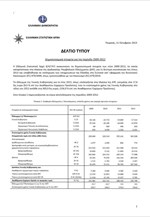 ΕΛΣΤΑΤ: Δημοσιονομικά στοιχεία - 2η κοινοποίηση (Έτους 2013)