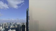 Πριν και μετά: Υψηλά επίπεδα νέφους στην Κίνα