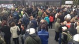 Συγκέντρωση σχολικών φυλάκων έξω από το υπουργείο Διοικητικής Μεταρρύθμισης