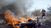 Ράλι Ντακάρ: Μοτοσυκλέτα τυλίχθηκε στις φλόγες