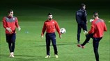 Η προπόνηση του Ολυμπιακού πριν τον αγώνα με την Μάντσεστερ Γιουνάιτεντ