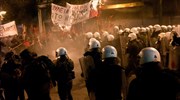Συγκρούσεις διαδηλωτών - αστυνομίας με αφορμή τη συνεδρίαση του ECOFIN