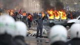 Βρυξέλλες: Χάος σε πορεία κατά της λιτότητας