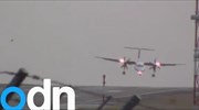 Πιλότος δίνει μάχη με τον αέρα για να προσγειώσει αεροπλάνο