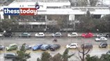 Χιονόπτωση στο κέντρο της Θεσσαλονίκης