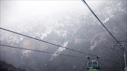 Διακοπή κυκλοφορίας στη Λ. Πάρνηθος από το ύψος του τελεφερίκ λόγω χιονόπτωσης