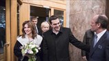 Στιγμιότυπο από την άφιξη του Αλέξη Τσίπρα στην Μόσχα