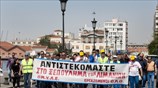 Πορεία διαμαρτυρίας εργαζομένων στον ΟΛΘ 