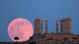 Πανσέληνος στον ναό του Ποσειδώνα