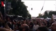 Μικροένταση έξω από τα γραφεία της Ε.Ε. κατά τη διάρκεια πορείας της ΑΝΤΑΡΣΥΑ
