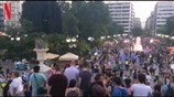 Συγκέντρωση στο Σύνταγμα μετά την ανακοίνωση των αποτελεσμάτων