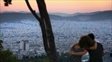 Ηλιοβασίλεμα από τον λόφο του Λυκαβηττού