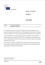Το ανακοινωθέν της Συνόδου Κορυφής των χωρών - μελών της Ευρωζώνης