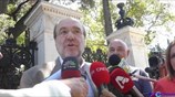 Άφιξη και δηλώσεις των μελών της νέας υπηρεσιακής κυβέρνησης